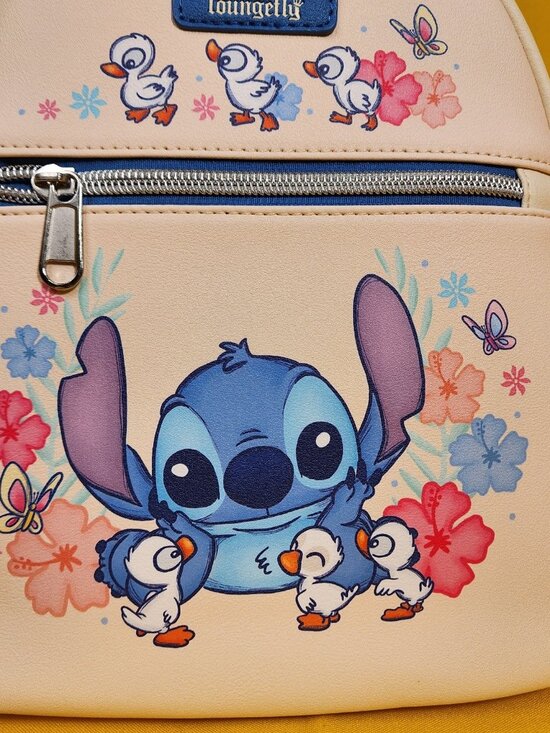Loungefly Disney Lilo & Stitch Ducklings Flowers Mini Backpack Cream Blue Loungefly Disney Lilo & Stitch Ducklings Mini Backpack  main image 4